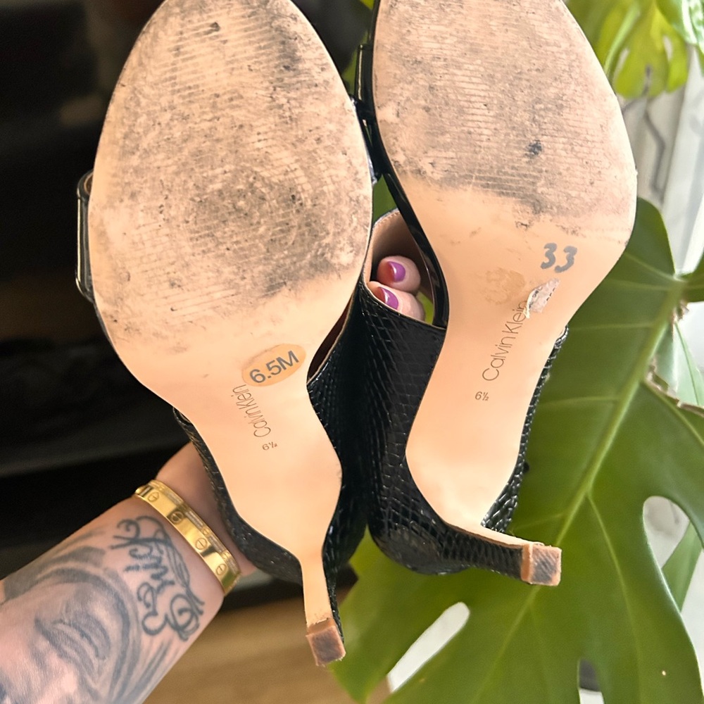 Calvin Klein Black Leather Heels